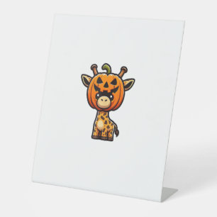 Signe De Table Drôle de citrouille d'Halloween girafe automne cas