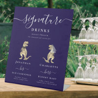 Drôle Dinosaur Mariage Signature Boissons Marine B