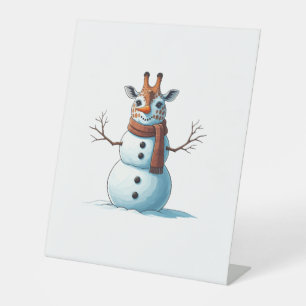Signe De Table Drôle Giraffe Snowman Scarf Noël Femme Hommes