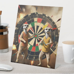 Signe De Table Drôle Meerkat Darts Superstars,
