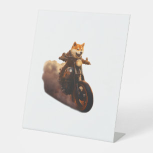 Signe De Table Drôle, Shiba Inu, Moto, Chien, Marionnette, Hommes