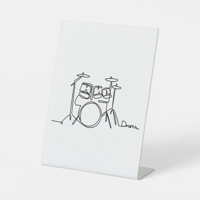 Signe De Table Drummer Music Design Drums One-Line (Recto)