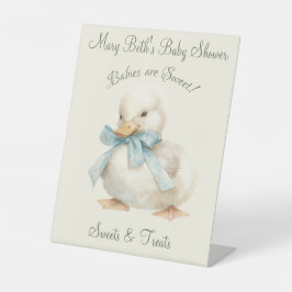 Signe De Table Duckling with Ribbon Baby Shower Sweets & Treats
