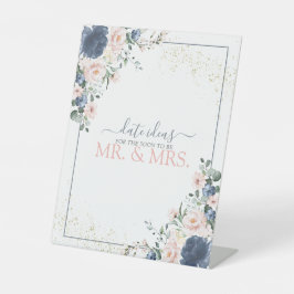 Signe De Table Dusty Blue Blush Rose Gold Date Idées