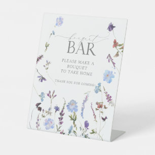 Signe De Table Dusty Blue Fleur sauvage Douche Bouquet Bar