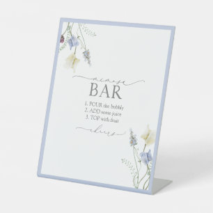 Signe De Table Dusty Blue Fleur sauvage Fête des mariées Mimosa B