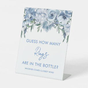 Signe De Table Dusty Blue Floral Devinez Combien De Cercles Jeu