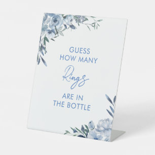 Signe De Table Dusty Blue Floral Devinez Combien De Cercles Jeu
