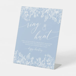 Signe De Table Dusty Blue Floral Ring Fête des mariées Jeu