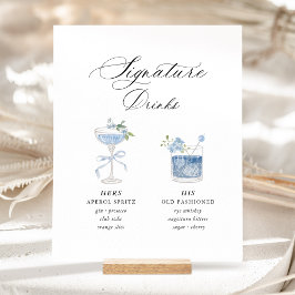 Signe De Table Dusty Blue Signature Drinks Wedding