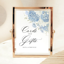 Signe De Table Dusty Blue White Floral Cards and Gifts Wedding