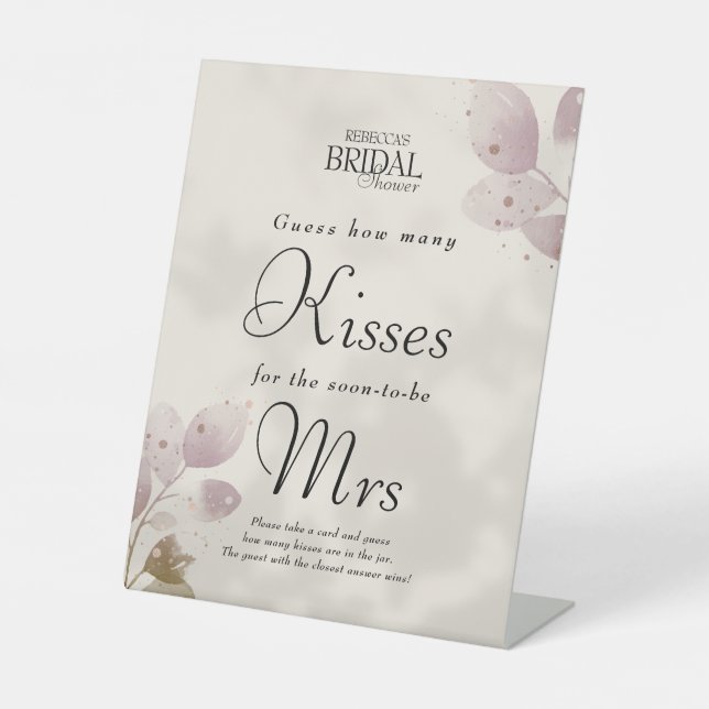 Signe De Table Dusty Blush Devine Combien De Baisers Fête des mar (Recto)