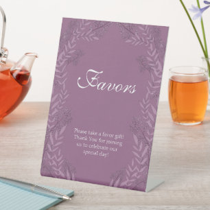 Signe De Table Dusty Plum violet Mariage Botanique