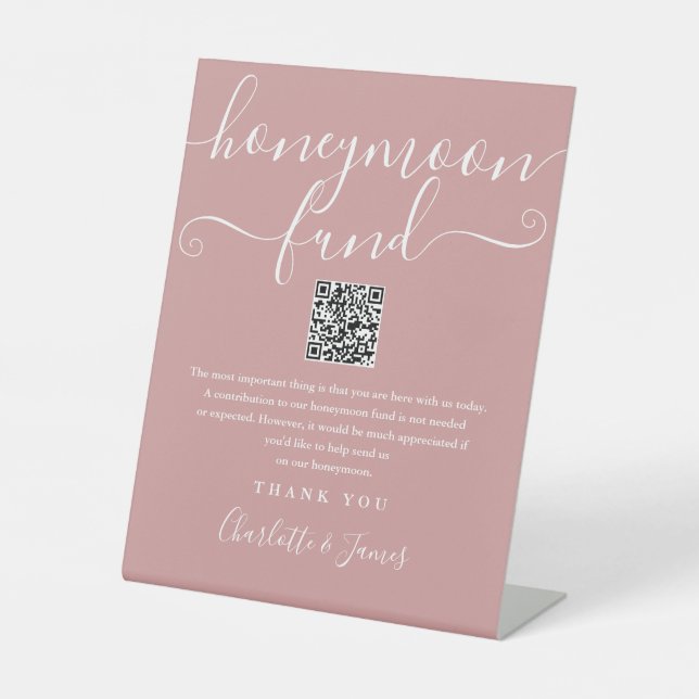 Signe De Table Dusty Rose Honeymoon Fund Code QR (Recto)