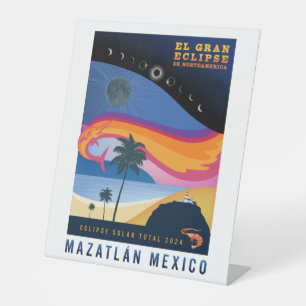 Signe De Table Éclipse solaire totale de 2024 à Mazatlán