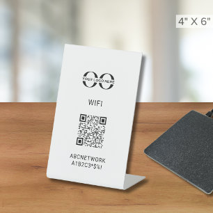 Signe De Table Écran d'accès Wi-Fi personnalisable avec code QR