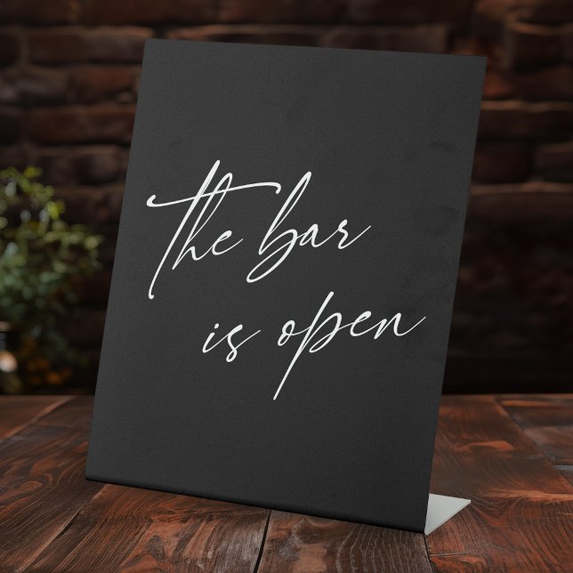 Signe De Table Écriture contemporaine La barre est ouverte Noir (Créateur téléchargé)