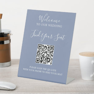 Signe De Table Écriture manuscrite QR code mariage siège