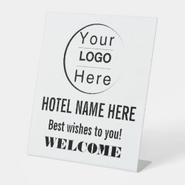 Signe De Table Editable Hotel Welcome Sign Logo & Business Name