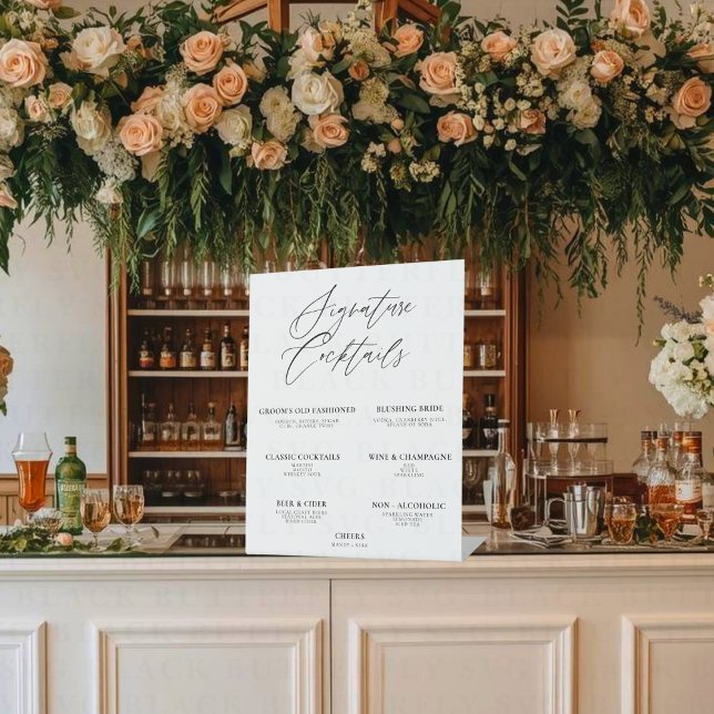 Signe De Table Editable Wedding Signature Drinks Bar Menu – 10x12 (Wedding Bar Sign)
