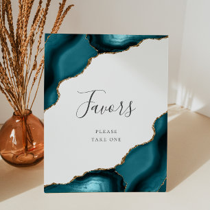 Signe De Table Élégant Agate Turquoise Gold Wedding Faveurs