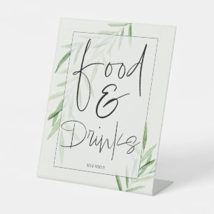 Signe De Table Élégant Aquarelle Alimentation Et Boissons Signal