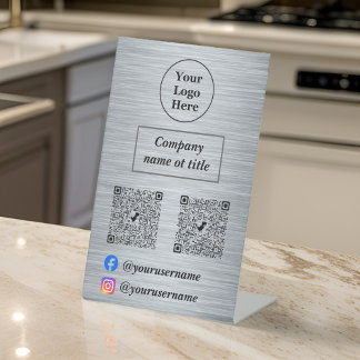 Signe De Table Élégant argent métallique