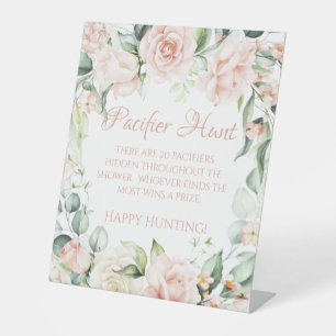 Signe De Table Elégant Baby shower Floral Pacifier jeu de chasse