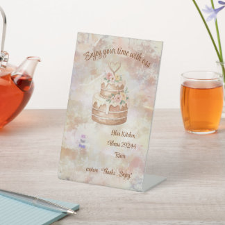 Signe De Table Elegant Bakery Menu & Price List, Pink & Beige Ca