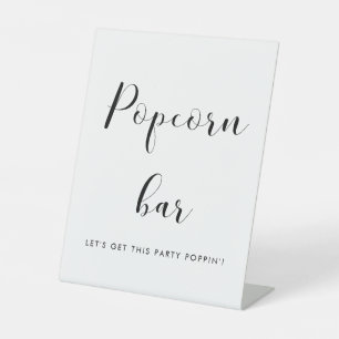 Signe De Table Elégant bar à pop Mariage noir et blanc