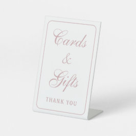 Signe De Table Élégant Blanc Bleu Simple Cartes & Cadeaux