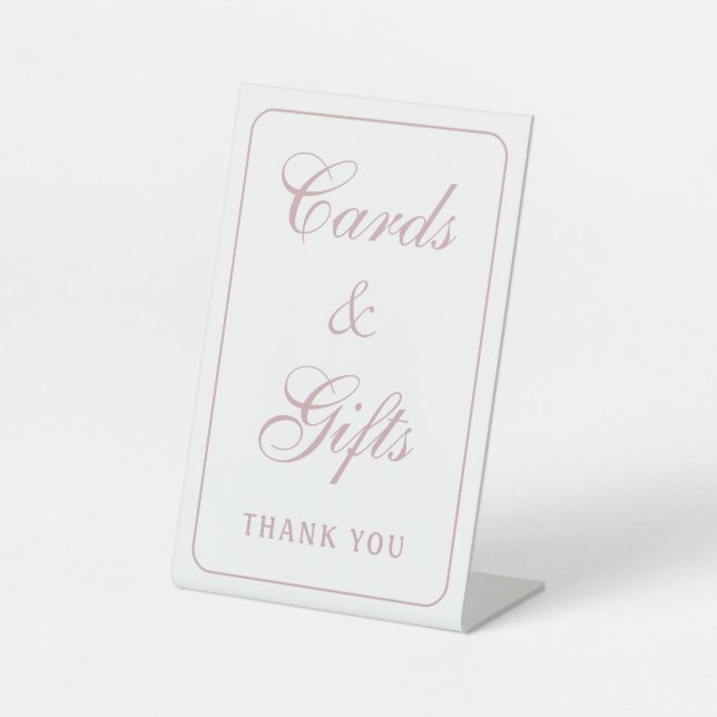 Signe De Table Élégant Blanc Bleu Simple Cartes & Cadeaux (Recto)