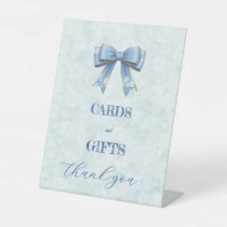 Signe De Table Elegant Blue Bow Engagement Party Invitation