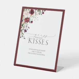 Signe De Table Elégant Burgundy Aquarelle Floral Combien de baise