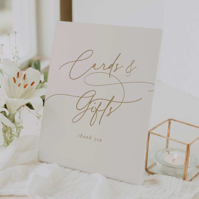 Signe De Table Élégant charme ivoire Cartes de mariage et cadeaux (Elegant Charm Ivory Wedding Cards and Gifts Sign)