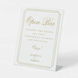 Signe De Table Élégant Chic Gold Art Déco Open Bar