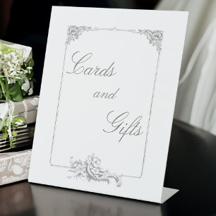 Signe De Table Élégant classique Rococo Floral