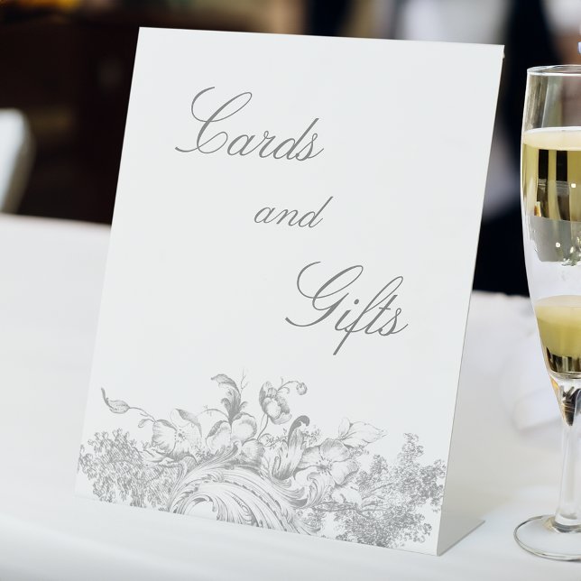 Signe De Table Élégant classique Rococo Floral (Créateur téléchargé)