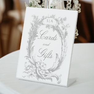 Signe De Table Élégant classique Rococo Floral