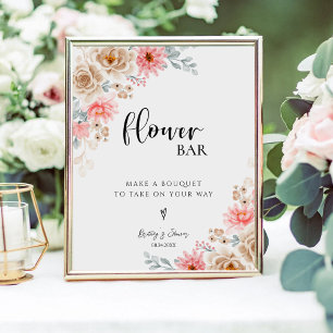 Signe De Table Élégant Construisez votre Bouquet Baby shower Flor