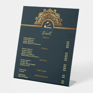 Signe De Table Elégant et Classy Nail Tech Tarifs