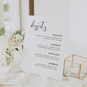 Signe De Table Elégant et moderne bar Mariage Dessert