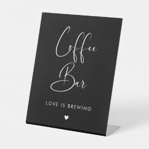 Signe De Table Elégant et moderne mariage Black Coffee Bar
