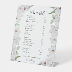 Signe De Table Elégant Floral Professional Nail Salon Prix