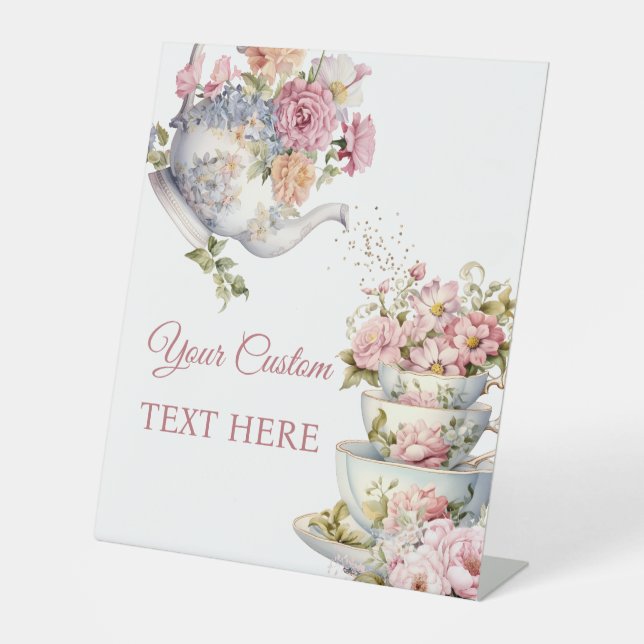 Signe De Table Elegant Floral Tea Happy Mother's Day (Recto)