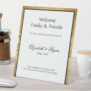 Signe De Table Elegant Gold Mariage damassé Welcome