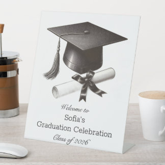 Signe De Table Elegant Graduation Pedestal Sign