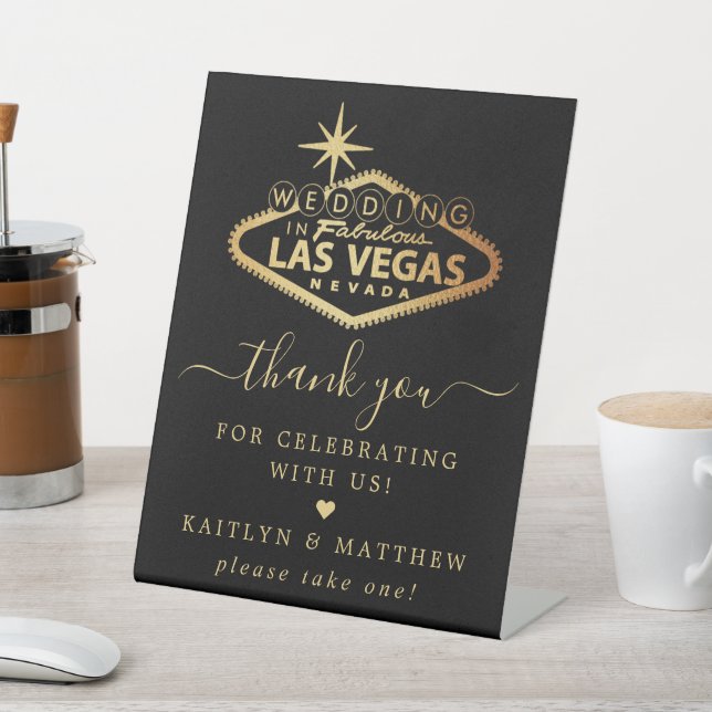 Signe De Table Elégant Las Vegas Destination Merci de mariage (In SItu)