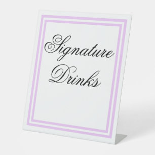 Signe De Table Élégant Limite Lumière Purple Signature Boissons