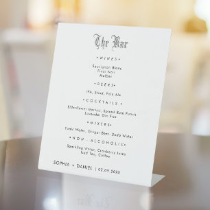 Signe De Table Elégant Mariage de style anglais ancien Le Bar